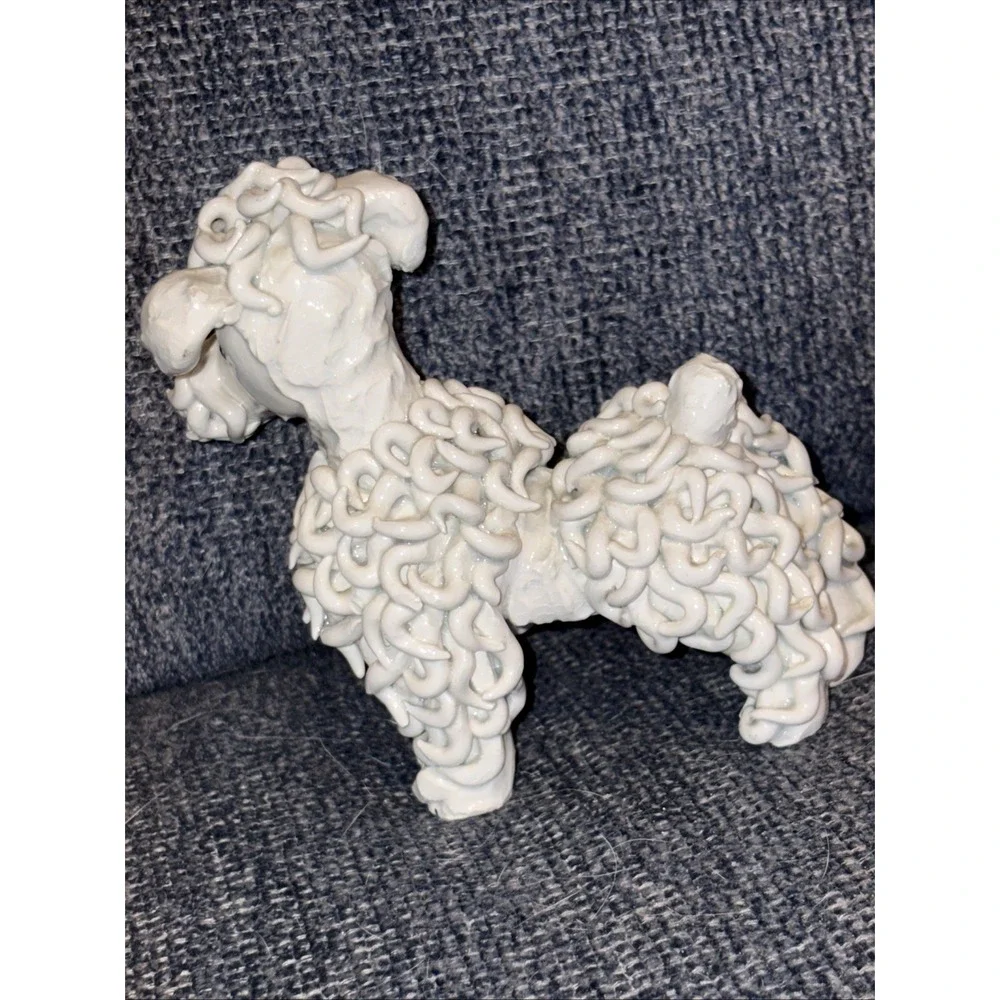 VTG Italian Porcelain Spaghetti Poodle Dog Figurines Set of 2